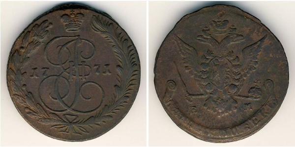 5 Kopeke Russisches Reich (1720-1917) Kupfer Katharina II (1729-1796)