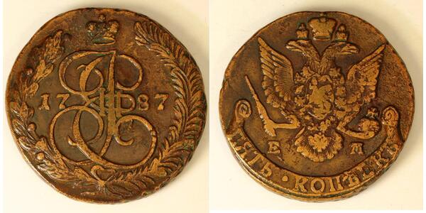 5 Kopeke Russisches Reich (1720-1917) Kupfer Katharina II (1729-1796)