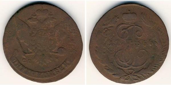 5 Kopeke Russisches Reich (1720-1917) Kupfer Katharina II (1729-1796)