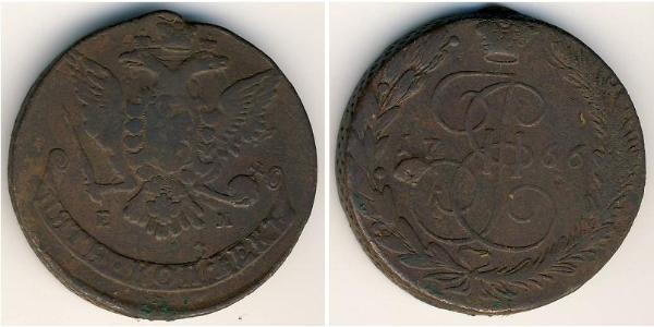 5 Kopeke Russisches Reich (1720-1917) Kupfer Katharina II (1729-1796)