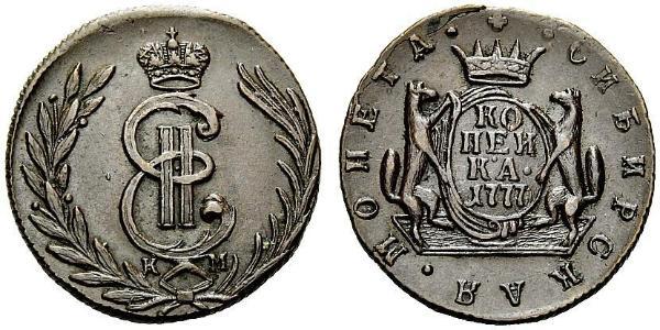 5 Kopeke Russisches Reich (1720-1917) Kupfer Katharina II (1729-1796)