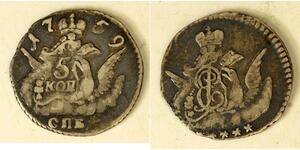 5 Kopeke Russisches Reich (1720-1917) Silber Jelisaweta I Petrowna (1709-1762)