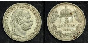 5 Korona Autriche-Hongrie (1867-1918) Argent Franz Joseph I (1830 - 1916)