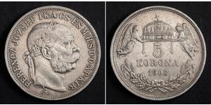 5 Korona Autriche-Hongrie (1867-1918) Argent Franz Joseph I (1830 - 1916)