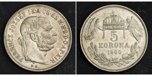 5 Korona Autriche-Hongrie (1867-1918) Argent Franz Joseph I (1830 - 1916)