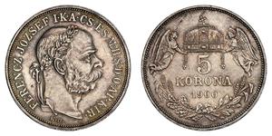 5 Korona Autriche-Hongrie (1867-1918) Argent Franz Joseph I (1830 - 1916)