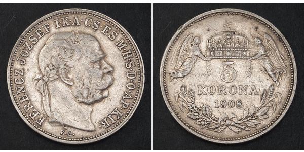 5 Korona Autriche-Hongrie (1867-1918) Argent Franz Joseph I (1830 - 1916)