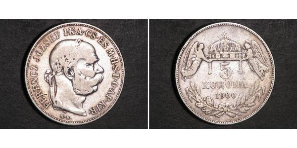 5 Korona Autriche-Hongrie (1867-1918) Argent Franz Joseph I (1830 - 1916)