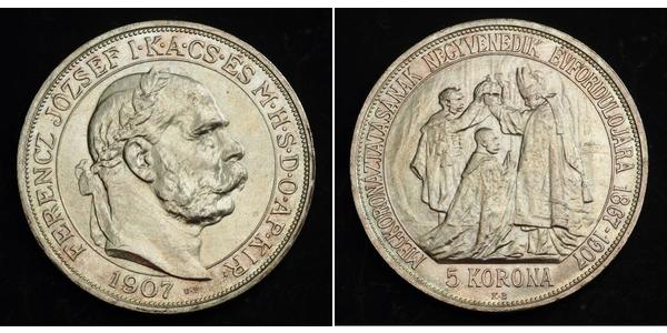 5 Korona Autriche-Hongrie (1867-1918) Argent Franz Joseph I (1830 - 1916)