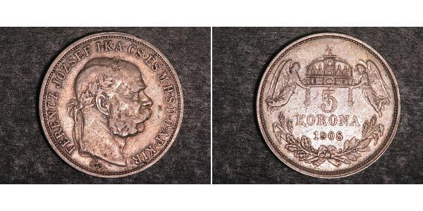 5 Korona Autriche-Hongrie (1867-1918) Argent Franz Joseph I (1830 - 1916)