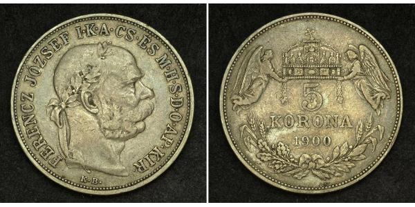 5 Korona Autriche-Hongrie (1867-1918) Argent Franz Joseph I (1830 - 1916)