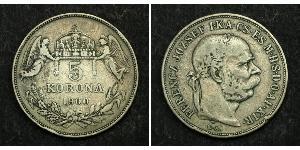 5 Korona Impero austro-ungarico (1867-1918) Argento Franz Joseph I (1830 - 1916)