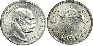 5 Korona Impero austro-ungarico (1867-1918) Argento Franz Joseph I (1830 - 1916)