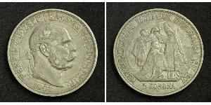 5 Korona Impero austro-ungarico (1867-1918) Argento Franz Joseph I (1830 - 1916)