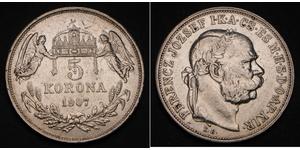 5 Korona Impero austro-ungarico (1867-1918) Argento Franz Joseph I (1830 - 1916)