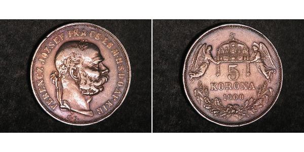 5 Korona Impero austro-ungarico (1867-1918) Argento Franz Joseph I (1830 - 1916)