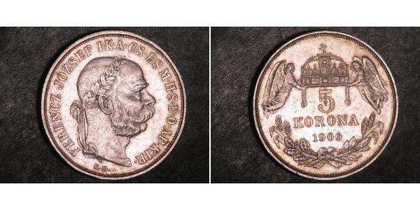 5 Korona Impero austro-ungarico (1867-1918) Argento Franz Joseph I (1830 - 1916)