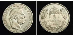 5 Korona Imperio austrohúngaro (1867-1918) Plata Franz Joseph I (1830 - 1916)