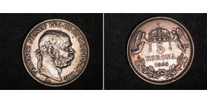 5 Korona Imperio austrohúngaro (1867-1918) Plata Franz Joseph I (1830 - 1916)