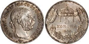 5 Korona Imperio austrohúngaro (1867-1918) Plata Franz Joseph I (1830 - 1916)