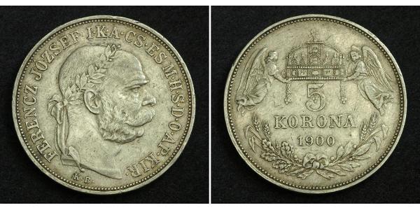 5 Korona Imperio austrohúngaro (1867-1918) Plata Franz Joseph I (1830 - 1916)
