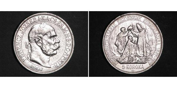 5 Korona Österreich-Ungarn (1867-1918) Silber Franz Joseph I (1830 - 1916)
