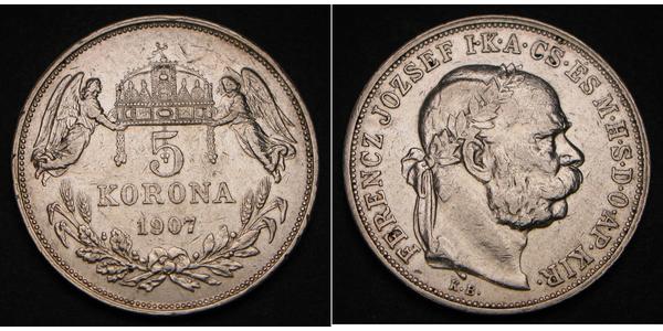 5 Korona Австро-Венгрия (1867-1918) Серебро Франц Иосиф I (1830 - 1916)