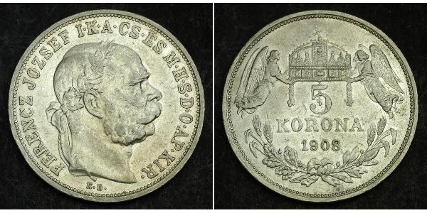 5 Korona Австро-Угорщина (1867-1918) Срібло Франц Иосиф I (1830 - 1916)