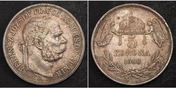 5 Korona Австро-Угорщина (1867-1918) Срібло Франц Иосиф I (1830 - 1916)