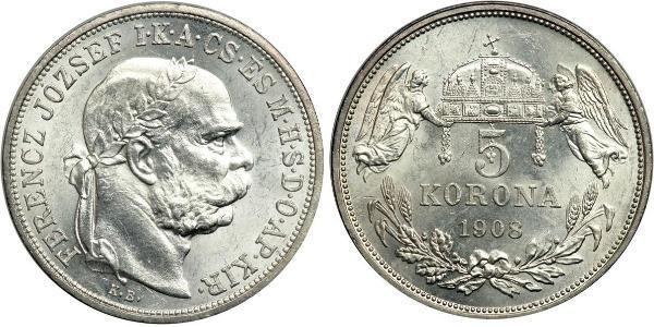 5 Korona 奥匈帝国 (1867 - 1918) 銀 弗朗茨·约瑟夫一世 (1830 - 1916)