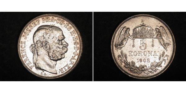 5 Korona 奥匈帝国 (1867 - 1918) 銀 弗朗茨·约瑟夫一世 (1830 - 1916)