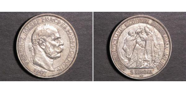 5 Korona 奥匈帝国 (1867 - 1918) 銀 弗朗茨·约瑟夫一世 (1830 - 1916)