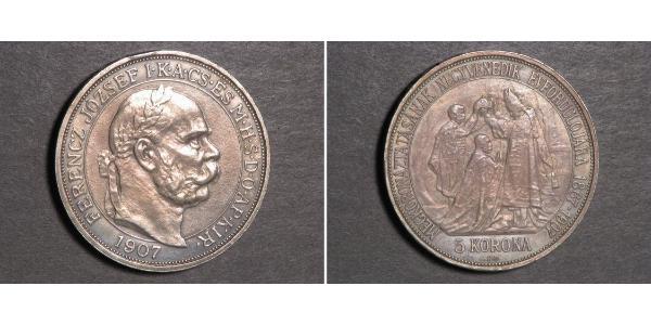 5 Korona 奥匈帝国 (1867 - 1918) 銀 弗朗茨·约瑟夫一世 (1830 - 1916)