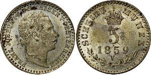 5 Kreuzer Austrian Empire (1804-1867) Silver Franz Joseph I (1830 - 1916)