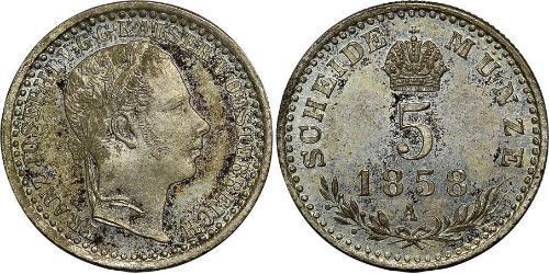 5 Kreuzer Austrian Empire (1804-1867) Silver Franz Joseph I (1830 - 1916)