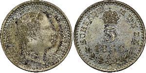 5 Kreuzer 奧地利帝國 (1804 - 1867) 銀 弗朗茨·约瑟夫一世 (1830 - 1916)