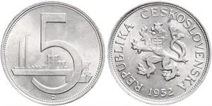 5 Krone Tschechoslowakei  (1918-1992) Aluminium 