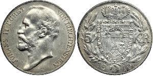 5 Krone Liechtenstein Argent Johann II, Prince of Liechtenstein (1840-1929)