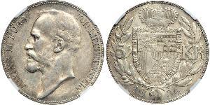 5 Krone Liechtenstein Argent Johann II, Prince of Liechtenstein (1840-1929)