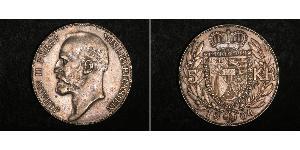 5 Krone Liechtenstein Argent Johann II, Prince of Liechtenstein (1840-1929)