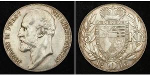 5 Krone Liechtenstein Argent Johann II, Prince of Liechtenstein (1840-1929)