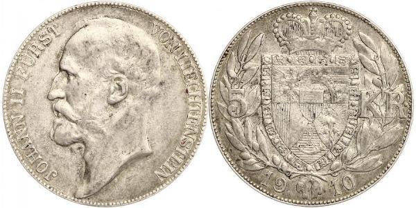 5 Krone Liechtenstein Argent Johann II, Prince of Liechtenstein (1840-1929)