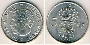 5 Krone Suède Argent Gustave VI Adolphe de Suède (1882 - 1973)