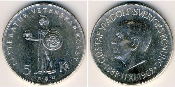5 Krone Suède Argent 