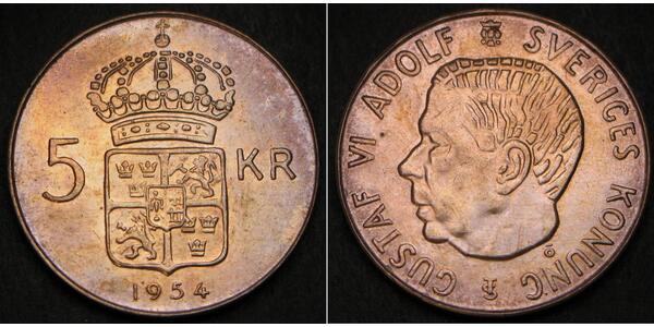 5 Krone Suède Argent Gustave VI Adolphe de Suède (1882 - 1973)