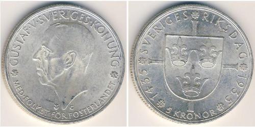 5 Krone Svezia Argento 