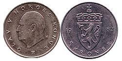 5 Krone Norvège Cuivre/Nickel 