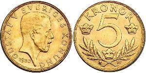 5 Krone Schweden Gold Gustav V. (Schweden) (1858 - 1950)