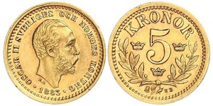 5 Krone Schweden Gold Oskar II. (Schweden) (1829-1907)