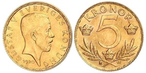 5 Krone Schweden Gold Gustav V. (Schweden) (1858 - 1950)